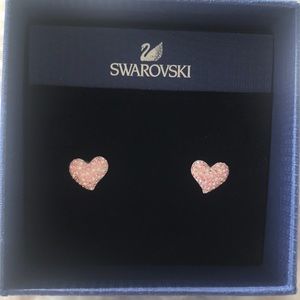 Swarovski pink heart earrings